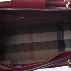 Pre Owned Burberry Red Leather Buckle Tote