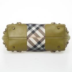 Pre Owned Burberry Nova Check Studded Nickie Tote