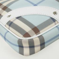 Pre Owned Burberry Haymarket PVC Beige Shoulder Bag