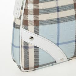 Pre Owned Burberry Haymarket PVC Beige Shoulder Bag