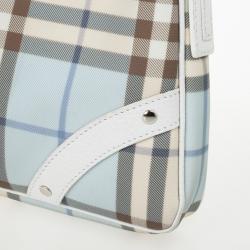 Pre Owned Burberry Haymarket PVC Beige Shoulder Bag