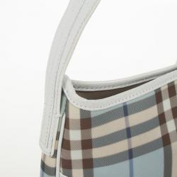 Pre Owned Burberry Haymarket PVC Beige Shoulder Bag