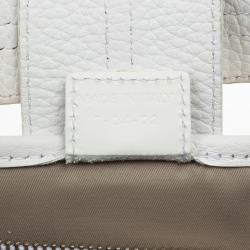 Pre Owned Burberry Haymarket PVC Beige Shoulder Bag