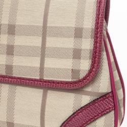 Pre Owned Burberry Beige Peyton Haymarket PVC Shoulder Bag