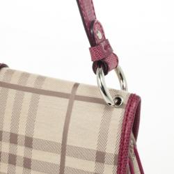 Pre Owned Burberry Beige Peyton Haymarket PVC Shoulder Bag