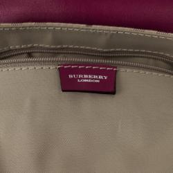 Pre Owned Burberry Beige Peyton Haymarket PVC Shoulder Bag