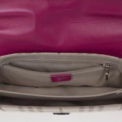 Pre Owned Burberry Beige Peyton Haymarket PVC Shoulder Bag