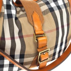 مملوكة مسبقًا Burberry Orange Ashwood Vintage Hobo