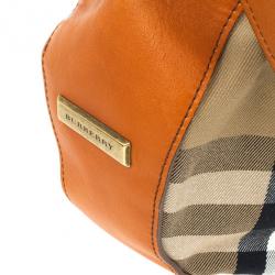 مملوكة مسبقًا Burberry Orange Ashwood Vintage Hobo