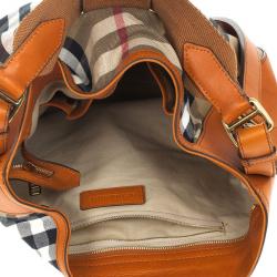 مملوكة مسبقًا Burberry Orange Ashwood Vintage Hobo