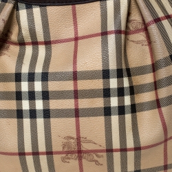 Pre Owned Burberry Beige/Brown Classic Check Small Brooklyn Hobo