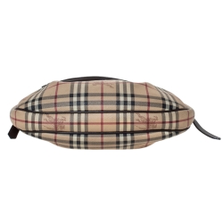 Pre Owned Burberry Beige/Brown Classic Check Small Brooklyn Hobo