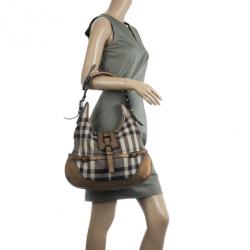 Pre Owned Burberry Nova Check Brooke Hobo Bag