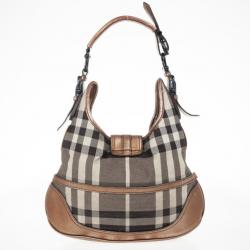 Pre Owned Burberry Nova Check Brooke Hobo Bag