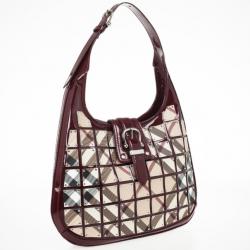 مملوكة مسبقًا Burberry Warrior Nova Check 'Brooke' Hobo
