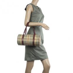 Pre Owned Burberry Haymarket Check 'Lola' Satchel