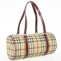 Pre Owned Burberry Haymarket Check 'Lola' Satchel