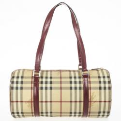Pre Owned Burberry Haymarket Check 'Lola' Satchel