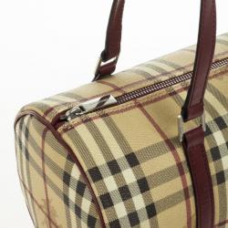 Pre Owned Burberry Haymarket Check 'Lola' Satchel