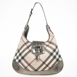 مملوكة مسبقًا Burberry Metallic Trim Nova Check 'Brooke' Hobo 