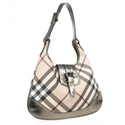 مملوكة مسبقًا Burberry Metallic Trim Nova Check 'Brooke' Hobo 