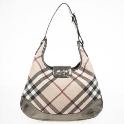 مملوكة مسبقًا Burberry Metallic Trim Nova Check 'Brooke' Hobo 