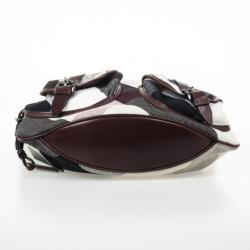 Pre Owned Burberry Tan Nova Check Front Pocket Shoulder Bag