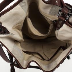 Pre Owned Burberry Tan Nova Check Front Pocket Shoulder Bag