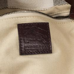 Pre Owned Burberry Tan Nova Check Front Pocket Shoulder Bag
