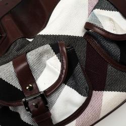 Pre Owned Burberry Tan Nova Check Front Pocket Shoulder Bag