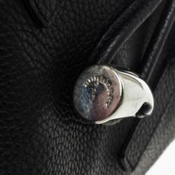 مملوكة مسبقًا Burberry Black Leather Horn Toggle Small Tote Bag