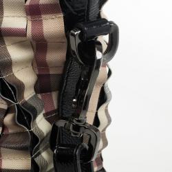 مملوكة مسبقًا Burberry Nova Check Cartridge Pleat Tote