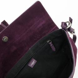 مملوكة مسبقًا Burberry Purple Suede Fringe Flap Shoulder Handbag