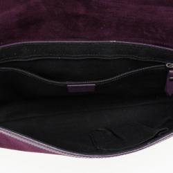 مملوكة مسبقًا Burberry Purple Suede Fringe Flap Shoulder Handbag