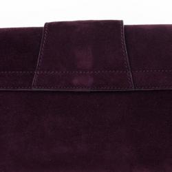 مملوكة مسبقًا Burberry Purple Suede Fringe Flap Shoulder Handbag