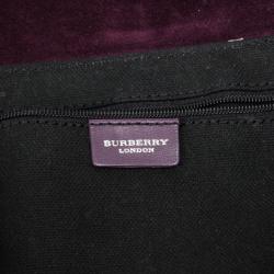 مملوكة مسبقًا Burberry Purple Suede Fringe Flap Shoulder Handbag