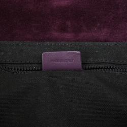 مملوكة مسبقًا Burberry Purple Suede Fringe Flap Shoulder Handbag