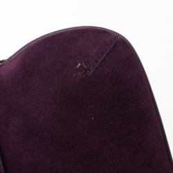 مملوكة مسبقًا Burberry Purple Suede Fringe Flap Shoulder Handbag