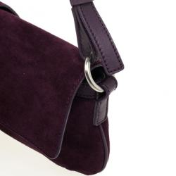 مملوكة مسبقًا Burberry Purple Suede Fringe Flap Shoulder Handbag