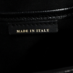 مملوكة مسبقًا Burberry Black Leather and House Check Fabric Small Banner Tote