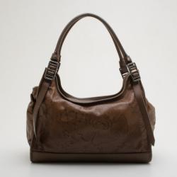 Pre Owned Burberry Limited Edition Nutmeg Degrade Lace Leather Large Hobo