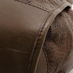 Pre Owned Burberry Limited Edition Nutmeg Degrade Lace Leather Large Hobo