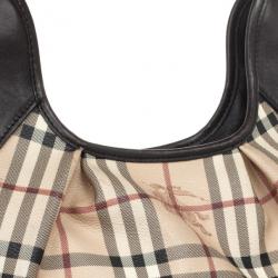 Pre Owned Burberry Beige Haymarket Chains Hobo Bag