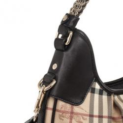 Pre Owned Burberry Beige Haymarket Chains Hobo Bag