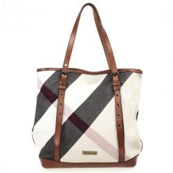 Burberry Giant Check Canvas Tote Bag Burberry | TLC