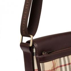 مملوكة مسبقًا Burberry Haymarket Check Flap Crossbody Bag