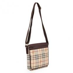 مملوكة مسبقًا Burberry Haymarket Check Flap Crossbody Bag