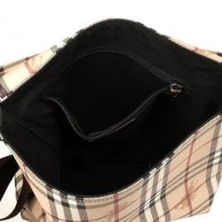 مملوكة مسبقًا Burberry Haymarket Check Flap Crossbody Bag