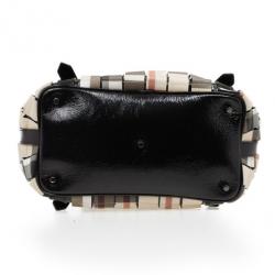 Pre Owned Burberry Nova Check Cartridge Pleat Tote