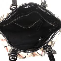 Pre Owned Burberry Nova Check Cartridge Pleat Tote